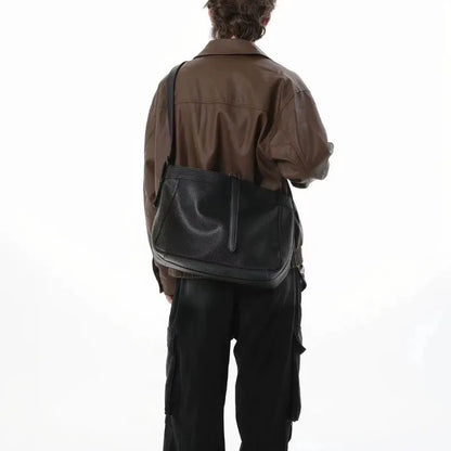 New Fashion Men's Crossbody Bag Large Capacity Crossbody Bags Men Women High Quality Leather Shoulder Bag Men Sports Cycling Bag