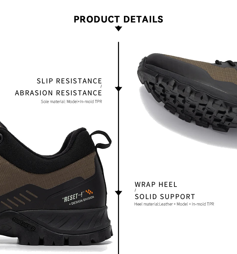 Baasploa Men Hiking Shoes New Outdoor Climbing Waterproof Non-slip Wear-resistant Sneakers Male Casual Lace-Up Walking Shoes ﻿
