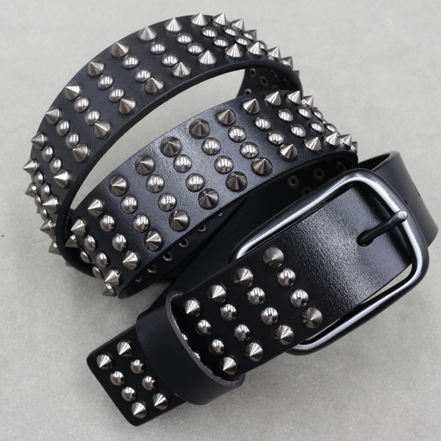 Heavy Metal Punk Belt Genuine Leather Hip Hop Belts For Men Cross Rivet Jeans belt male Strap Ceinture Homme designer belt
