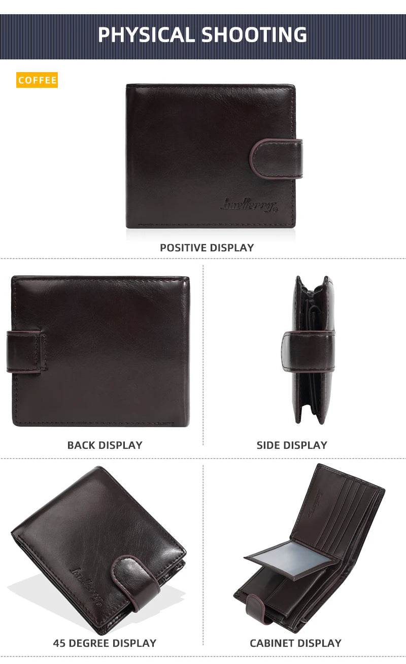 Baellerry New Short Men Wallets Zipper Coin Pocket Business Male Purses High Quality PU Card Holder Small Wallet For Men