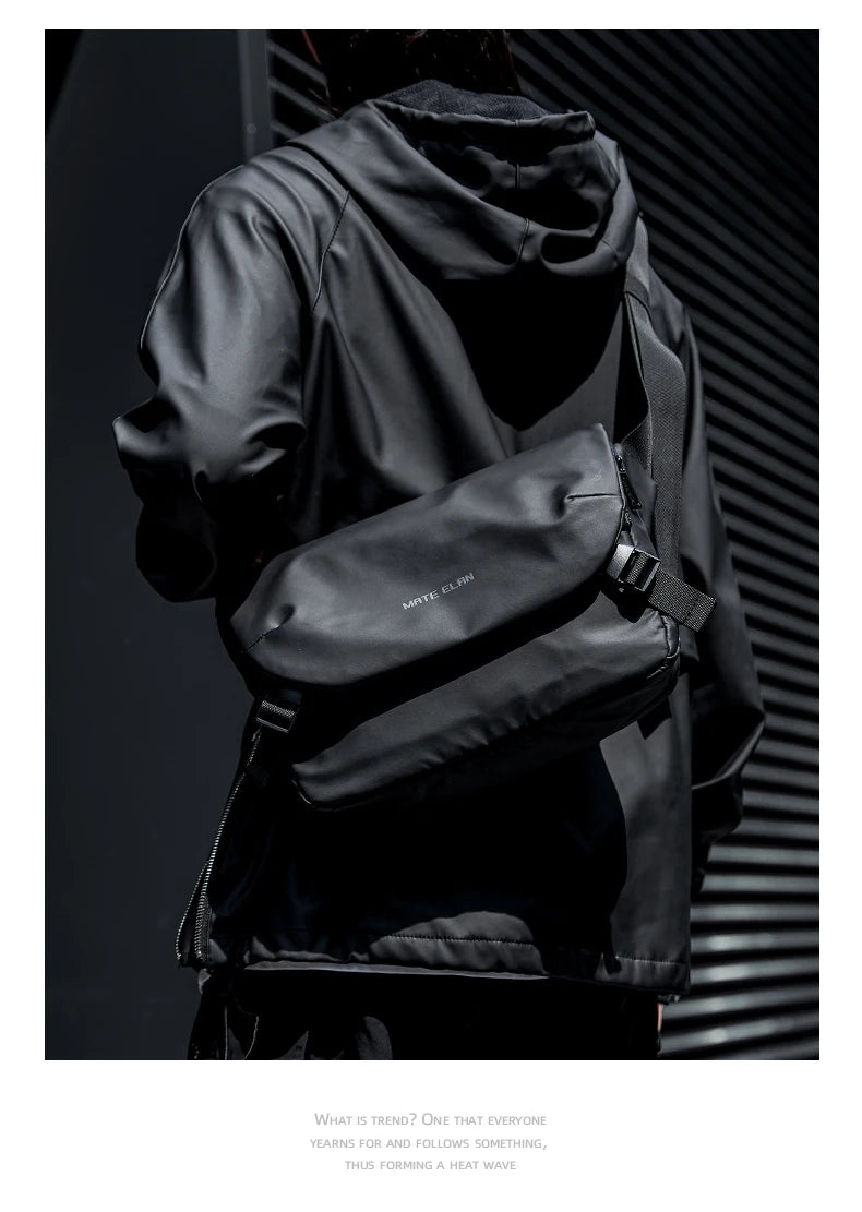 MATE ELAN Minimalism Waterproof Men Crossbody laptop Messenger Bags Simple Casual Male Nylon Travel Shoulder Bag School Bookbag