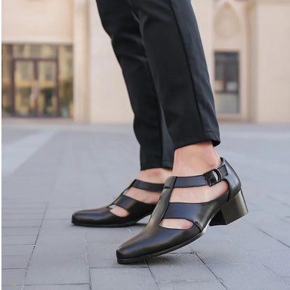 Men's Business Attire Leather Shoes Genuine Leather Wedding Shoe Pointed Toe Trend Hair Stylist Men's Shoes Man Sandals Loafers