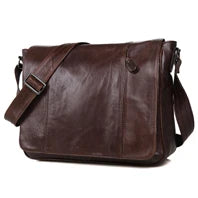 Vintage Military Canvas + Genuine Leather Men Shoulder Bag Sling Crossbody Bag Tote Handbag Men Canvas Messenger Bag  Leisure