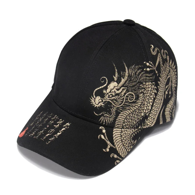 Printing Chinese Dragon Men's Baseball Caps Totem Belief Women's Cotton Snapback Hat Outdoor Sun Protection Gorras Trucker Cap