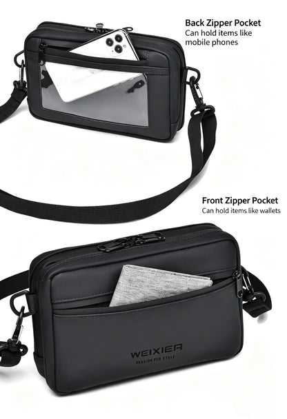 Fashionable Multi-Layer Shoulder Bag,Hand-Held Casual Crossbody Bag, Suitable for Commuting, Daily Use,Black Business Travel Bag