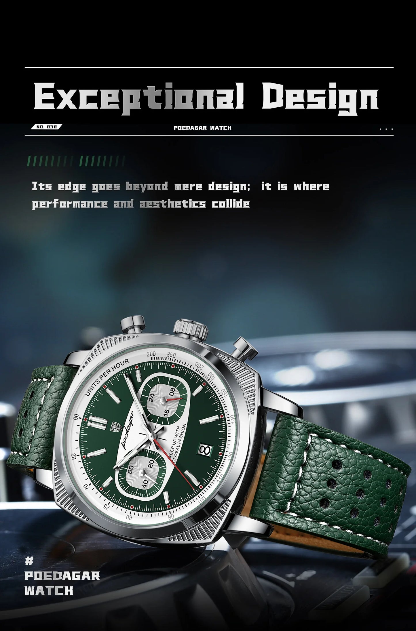 POEDAGAR Original Fashion Men Clock Luminous Waterproof Chronograph Date Watch For Man Luxury Leather Quartz Men's Watches Reloj