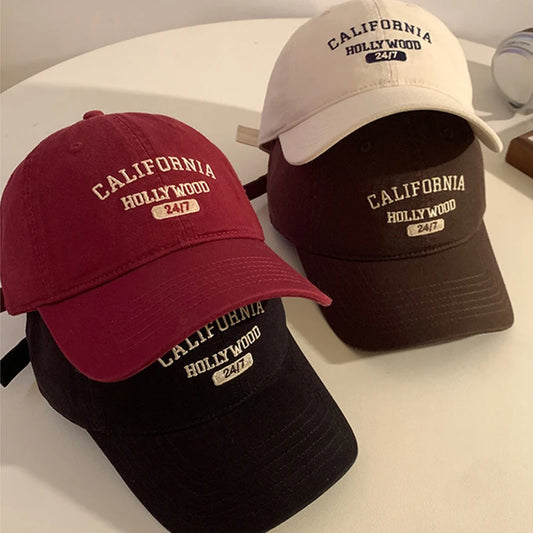 Retro Letter Embroidery Baseball Caps For Women Men Summer Sport Visors Snapback Cotton Cap Unisex Hip Hop Hat Streetwear Hats