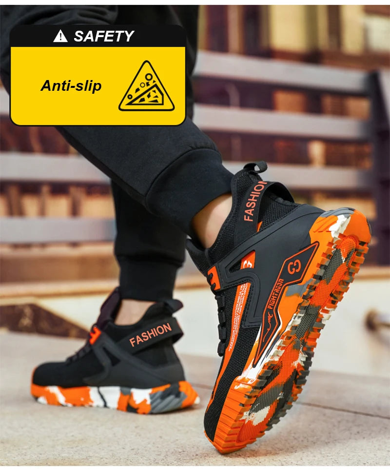 High Top Man Boots Safety Protective Shoes Steel Toe Work Shoes Men Anti-puncture Safety Shoes Men Women Work Safety Boots