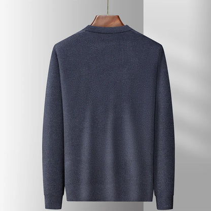 Dad's Sweater Cardigan Jacket Thickened Autumn and Winter Knitted Casual Thick Style Middle-aged and Elderly Men's Top