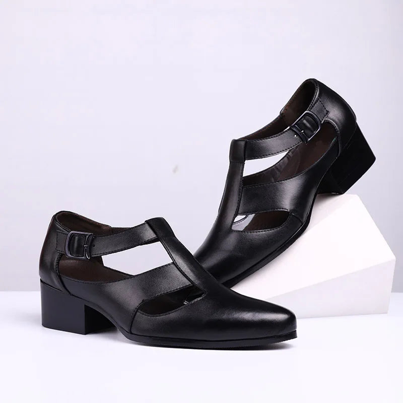 Men's Business Attire Leather Shoes Genuine Leather Wedding Shoe Pointed Toe Trend Hair Stylist Men's Shoes Man Sandals Loafers
