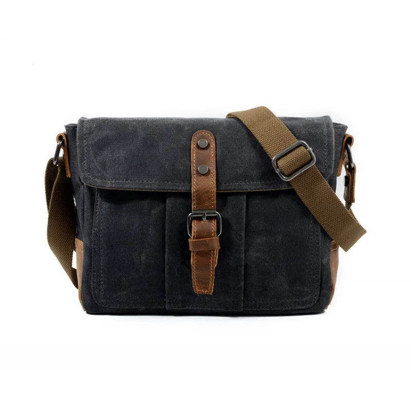 Retro crossbody bag casual canvas shoulder bag simple men's crossbody bag water-resistant men's bag horizontal Crossbody bag