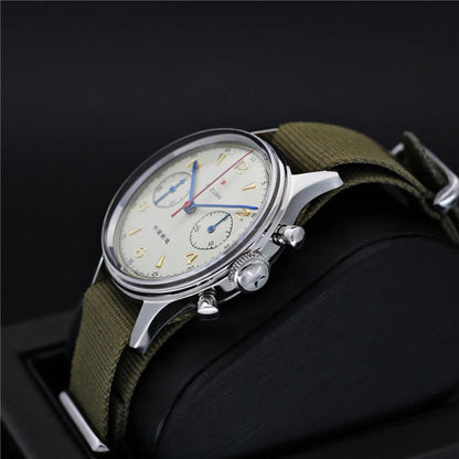 Red Star Retro 1963 Chronograph ST1901 Hand Winding Movement Air Force Pilots Aviation Sapphire Men Mechanical Watch Waterproof