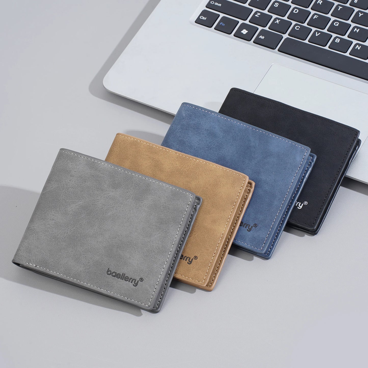 New Men's leather short wallet thin wallet Lightweight minimalist soft wallet