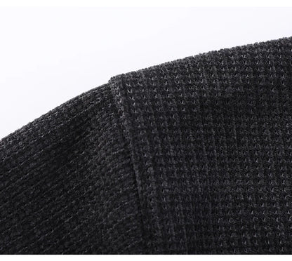Fleece-Lined Knitted Pullover Sweater Casual Jumper for Men Insulated Warm Long Sleeve Thick Material Round Neck Design