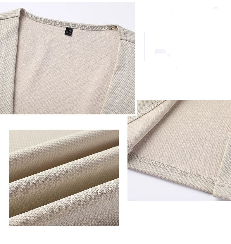 Spring Autumn Knit Cardigan Men Fashion Solid Color Stand Collar Slim Fit Comfortable Casual Men's Korean Knitted Sweater Jacket