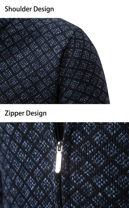 Men's Knitted Cardigan Coat Korean Slim Fit Trendy Sweater Autumn Winter Zip Up Mens Fleece Lined Top Clothing