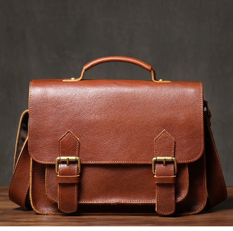 NUKA High Quality Top-Grain Cowhide Crossbody Bag Retro Unisex Messenger Bag Luxury Shoulder Bag Genuine Leather Cambridge Bags