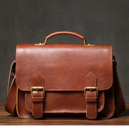 NUKA High Quality Top-Grain Cowhide Crossbody Bag Retro Unisex Messenger Bag Luxury Shoulder Bag Genuine Leather Cambridge Bags