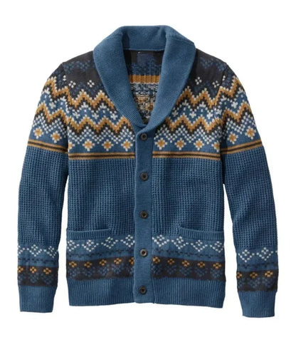 2026 Men's Winter Knitted Sweater Jacket Vintage Jacquard Cardigan Sweaters Lapel Single Breasted Knitted Sweater Coats for Men