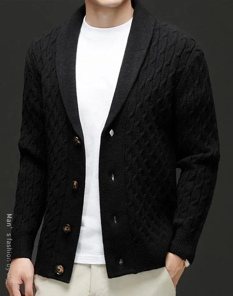 New Winter and Autumn Men's Wool Knitted Cardigan Trendy Loose-fitting Thick Style Pullover Casual Men's Clothing Coat Sweater
