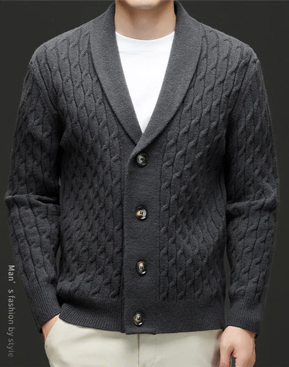 New Winter and Autumn Men's Wool Knitted Cardigan Trendy Loose-fitting Thick Style Pullover Casual Men's Clothing Coat Sweater