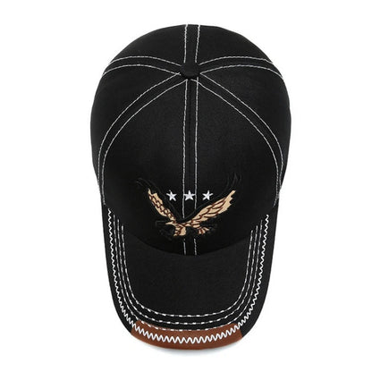 1pc Men's Eagle Embroidery Baseball Cap Korean Deepening Big Head Circumference Women's Trendy Casual Couple Sunscreen Sun Hat