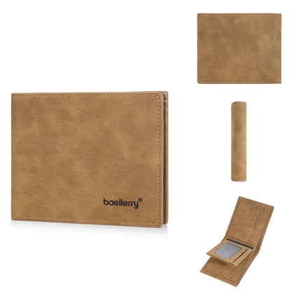 New Men's leather short wallet thin wallet Lightweight minimalist soft wallet