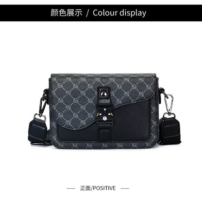 High-End Casual Shoulder Bag for Commuting Business Waterproof Daily Sling Bag Fashionable Jacquard Pattern Men's Crossbody Bag
