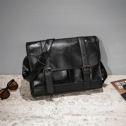 Retro Messenger Bag Men Crossbody Bags Luxury PU Leather Shoulder Messenger Bag for Men Fashion Flap Large Capacity Satchles