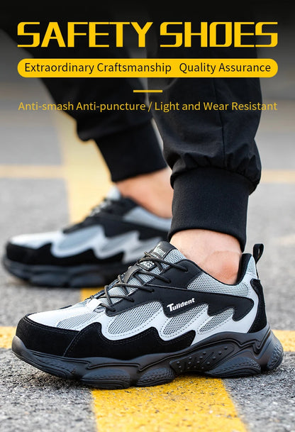Safety Shoes, Puncture and Smash Resistant Work Shoes, Men's Protective Shoes, Wear-Resistant Work Boots