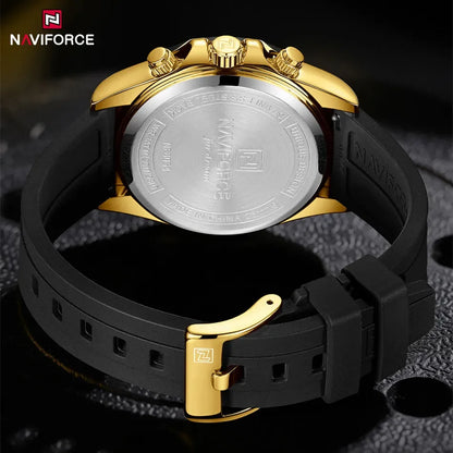 NAVIFORCE 2026 New Luxury Fashion Men‘s Business Casual Wrist Watch Waterproof Chronograph Silicone Strap Wristwatch Gifts Clock