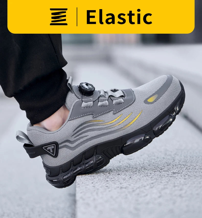 Botones giratorios zapatos de Seguridad masculinos, zapatos de trabajo,  botas de Seguridad Anticoagulantes  Tactical Boots