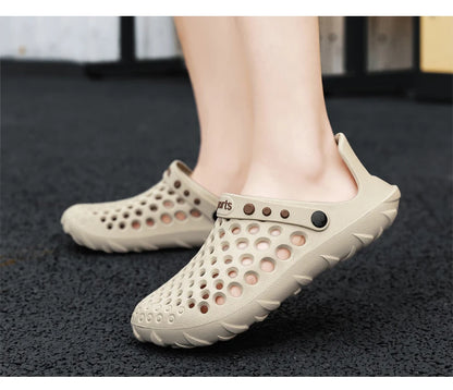 Summer Shoes Men Clogs Eva Slippers Men Flat Sandals Breathable Hole Shoes Men Beach Home Leisure Slides Men Summer Shoes