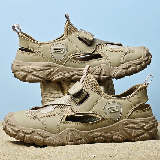 Comfort Men Mesh Sandals Lightweight Summer Shoes Outdoor Quick-Dry Wading Aqua Shoes Non-Slip Travel Beach Flats  Daily Sandals