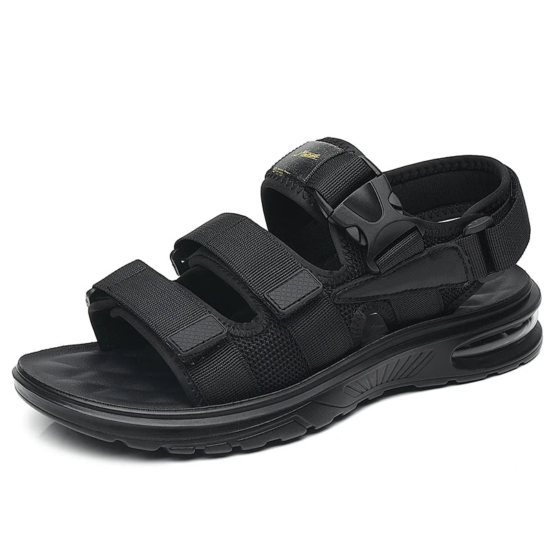 2023 New Design Men Rome Sandals Leather Fashion Sandals Black Men Summer Shoes Comfortable Cushion Soft Gladiator Sandals
