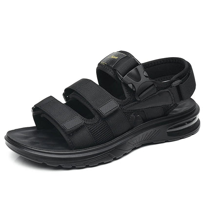 2023 New Design Men Rome Sandals Leather Fashion Sandals Black Men Summer Shoes Comfortable Cushion Soft Gladiator Sandals
