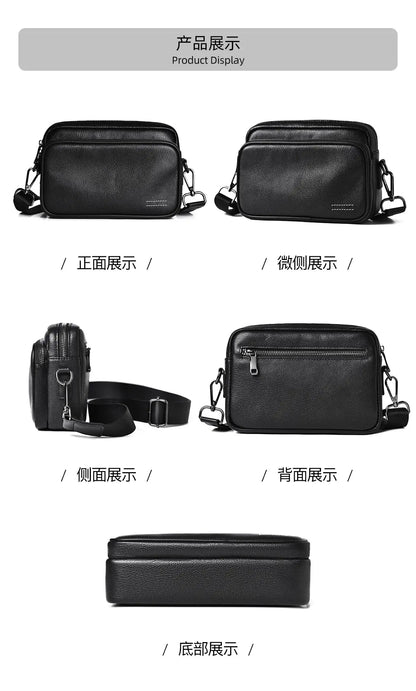 High Quality Real genuine Leather Men Shoulder Bag Natural Cowhide Messenger Bag crossbody bag for 7.9-inch lpad Phone Bag