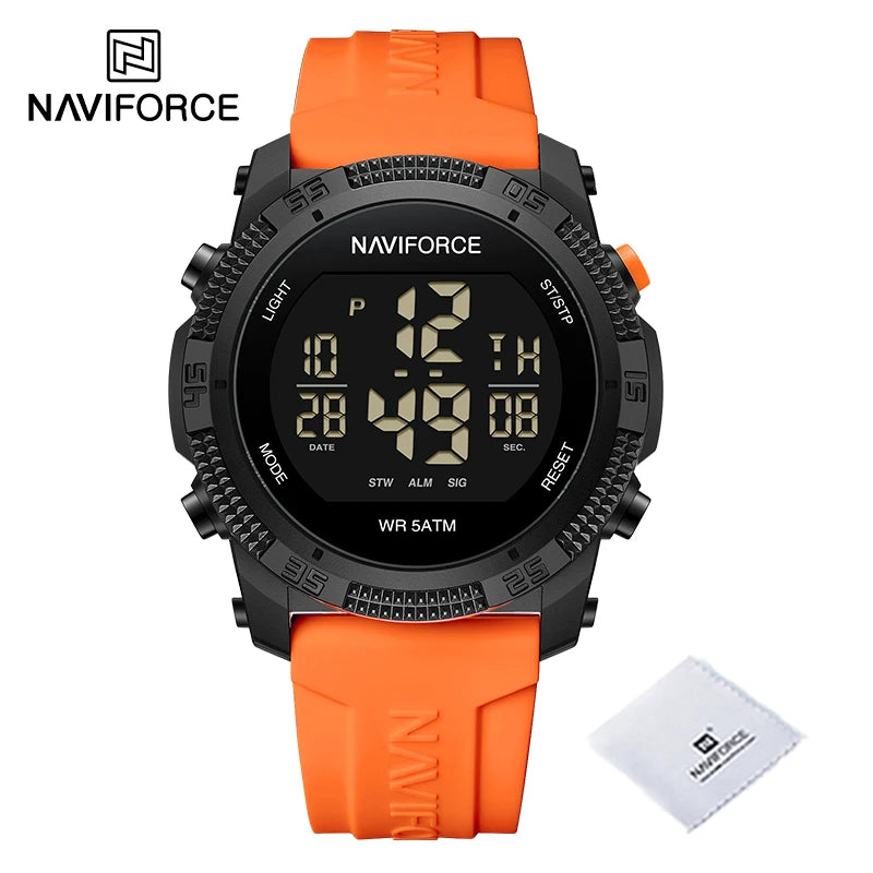 New Style NAVIFORCE Fashion Waterproof Men's Electronics Wrist Watch Sports Luminous Watches Silicone Strap Male Clocks Gifts