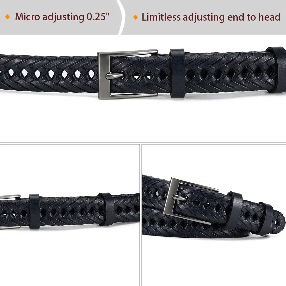 High Quality Genuine Leather Men Belts LONG Large Pin Buckle Metal Automatic Buckle High Quality Casual for Jeans Women Strap