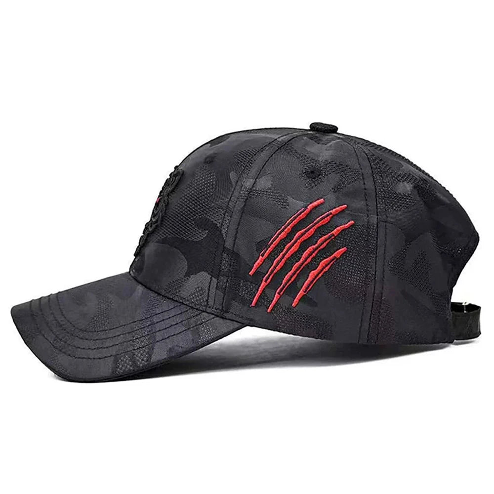 Unisex Tiger Head Embroidery Baseball Caps Spring and Autumn Outdoor Adjustable Casual Hats Sunscreen Hat