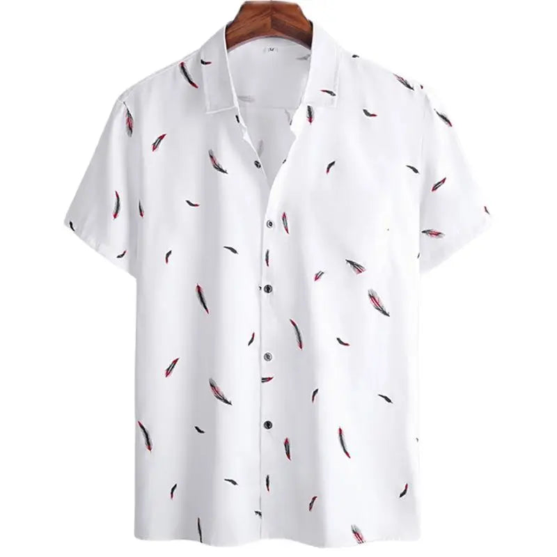 New 3D Oversized Geometric Print Hawaiian Shirt Summer Beach Casual Men's Short-sleeved Top Comfortable Chinese Style