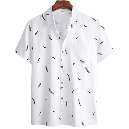 New 3D Oversized Geometric Print Hawaiian Shirt Summer Beach Casual Men's Short-sleeved Top Comfortable Chinese Style
