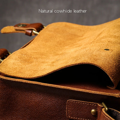 NUKA High Quality Top-Grain Cowhide Crossbody Bag Retro Unisex Messenger Bag Luxury Shoulder Bag Genuine Leather Cambridge Bags