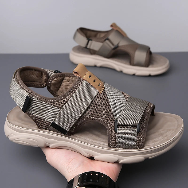 YRZL Sandals Soft Comfortable Non-Slip Men Shoes High Quality Beach Sandals Mens Gladiator Sandals Summer Casual Flat Shoes