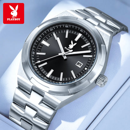 PLAYBOY 3112 Brand original authentic stainless steel strap luminous function calendar display men's quartz watch