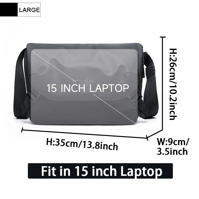 MATE ELAN Minimalism Waterproof Men Crossbody laptop Messenger Bags Simple Casual Male Nylon Travel Shoulder Bag School Bookbag