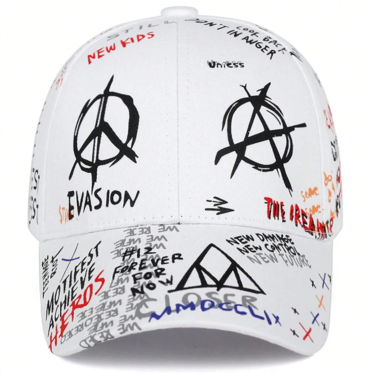 Unisex Colorful Eye Graffiti Print Baseball Caps Outdoor Adjustable Spring and Autumn Casual Sunscreen Hat