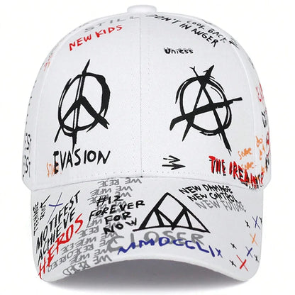 Unisex Colorful Eye Graffiti Print Baseball Caps Outdoor Adjustable Spring and Autumn Casual Sunscreen Hat