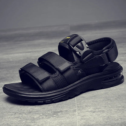 2023 New Design Men Rome Sandals Leather Fashion Sandals Black Men Summer Shoes Comfortable Cushion Soft Gladiator Sandals