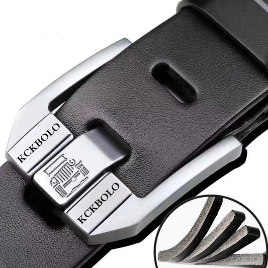 Genuine Leather Business Belt Unisex High Quality Fashion Gentlemen Waist Strap For Men Women